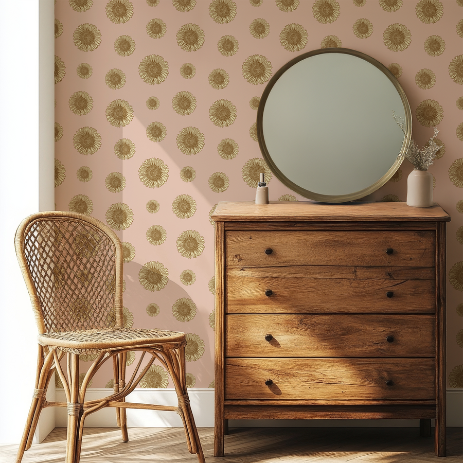 Saffron - Vintagetapet med solrosor