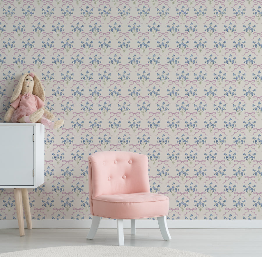 Tapeten Jean med en rosa stol